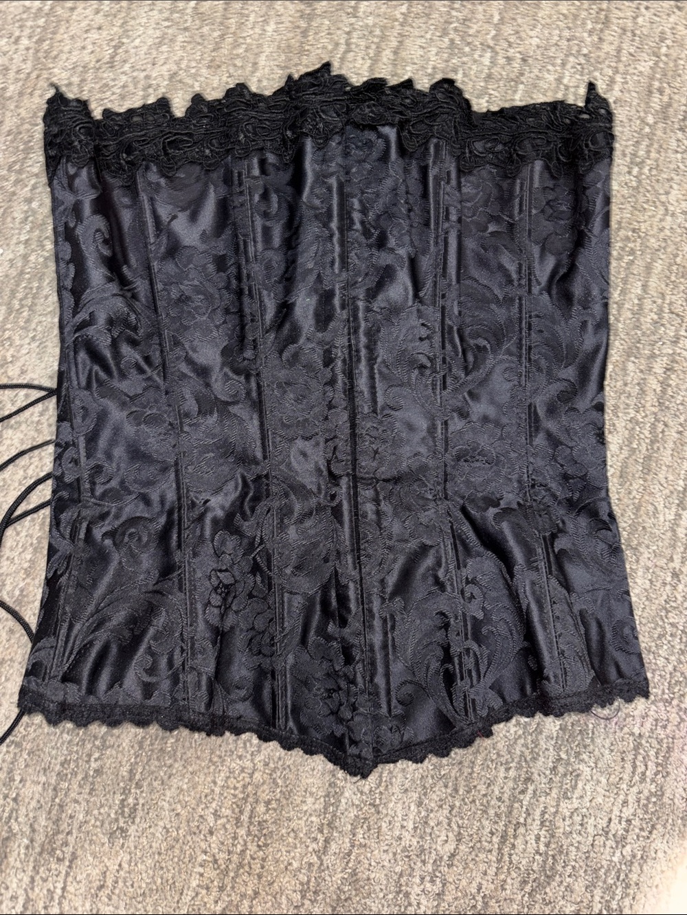 Vintage Frederick's of Hollywood black corset with panty